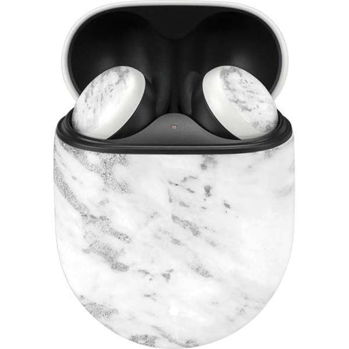 Silver Marble Google Pixel Buds Skin